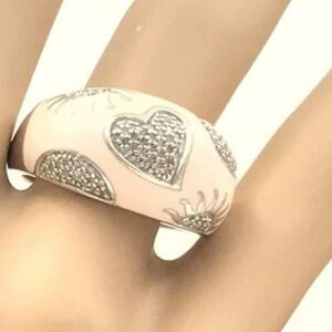 Designer JWBR (Renaissance Jewelry New York, Inc.) Diamond and Pink Enamel Ring